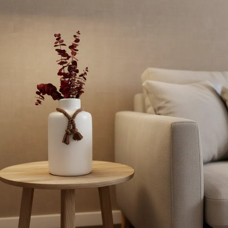Jarrón Decorativo de Vidrio Blanco Mate 41 x 25 cm