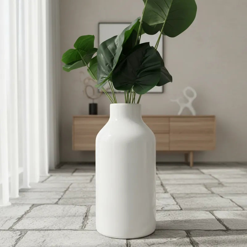 Jarron vidrio Blanco brillante 41x19cm