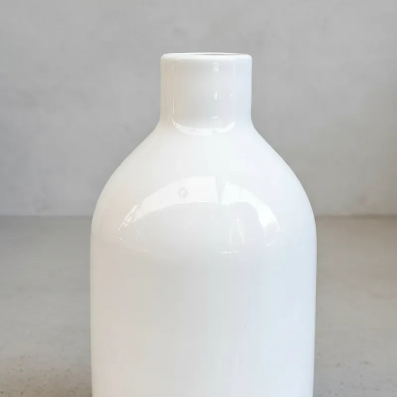 Jarron Botella vidrio Blanco brillante 45x24cm