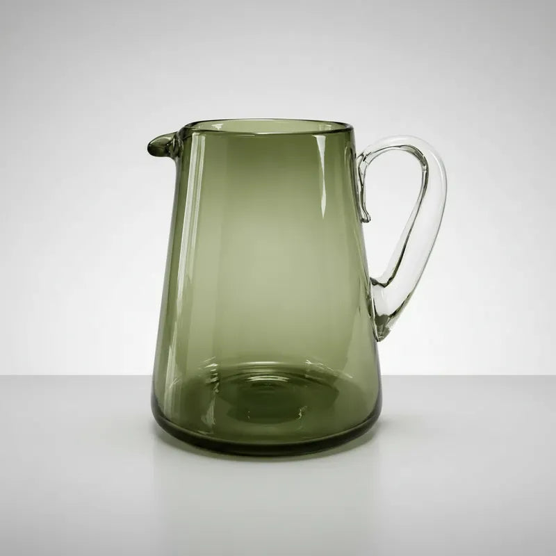 Jarra vidrio Verde olivo 21x17cm