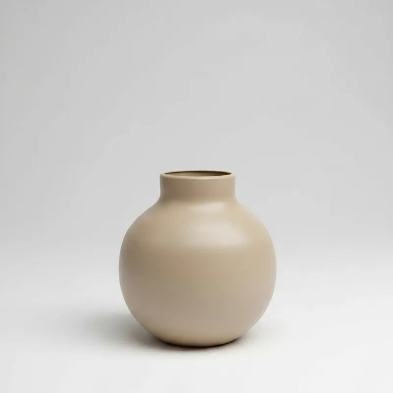 Jarrón Bola Capuchino Mate de Vidrio – 23 x 10 cm