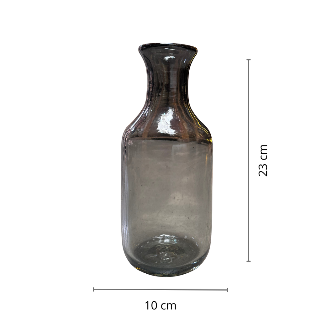 Set de Botella y Vaso de Vidrio Humo