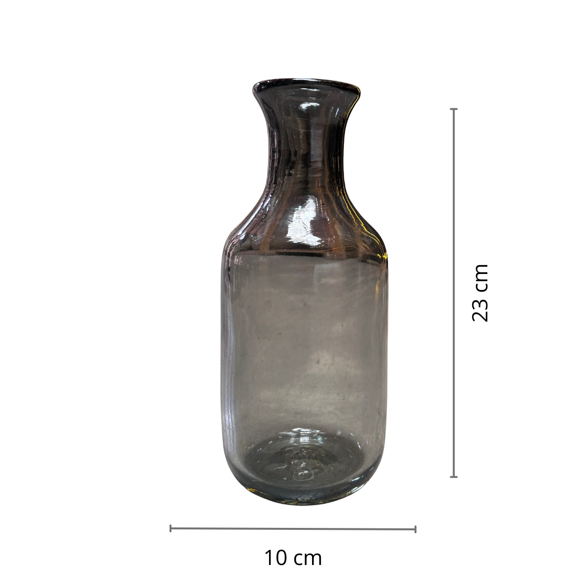 Set de Botella y Vaso de Vidrio Humo