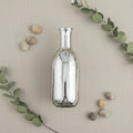 Botella decorativa de vidrio color Plata 25x9cm