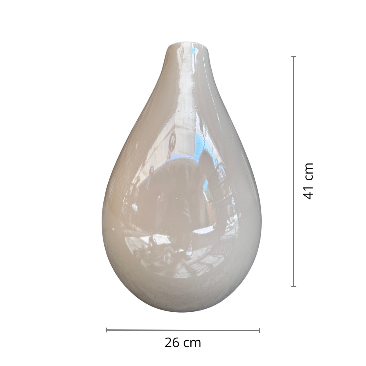 Jarron Gota capuchino brillante 41cm