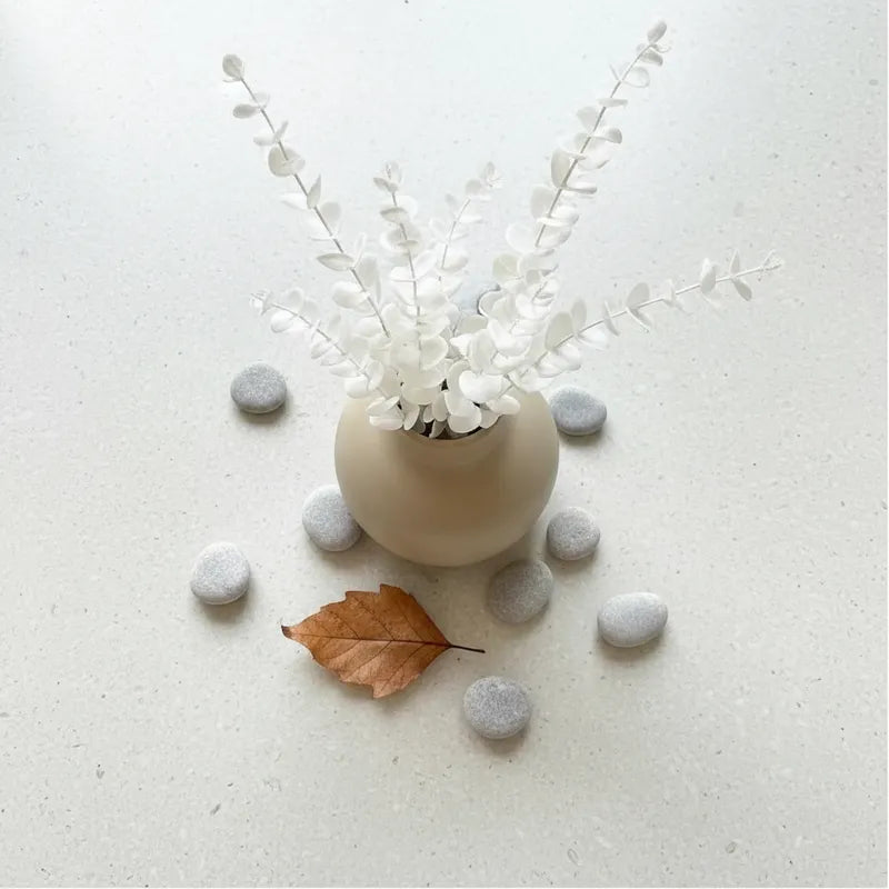 Jarrón Bola Capuchino Mate de Vidrio – 23 x 10 cm