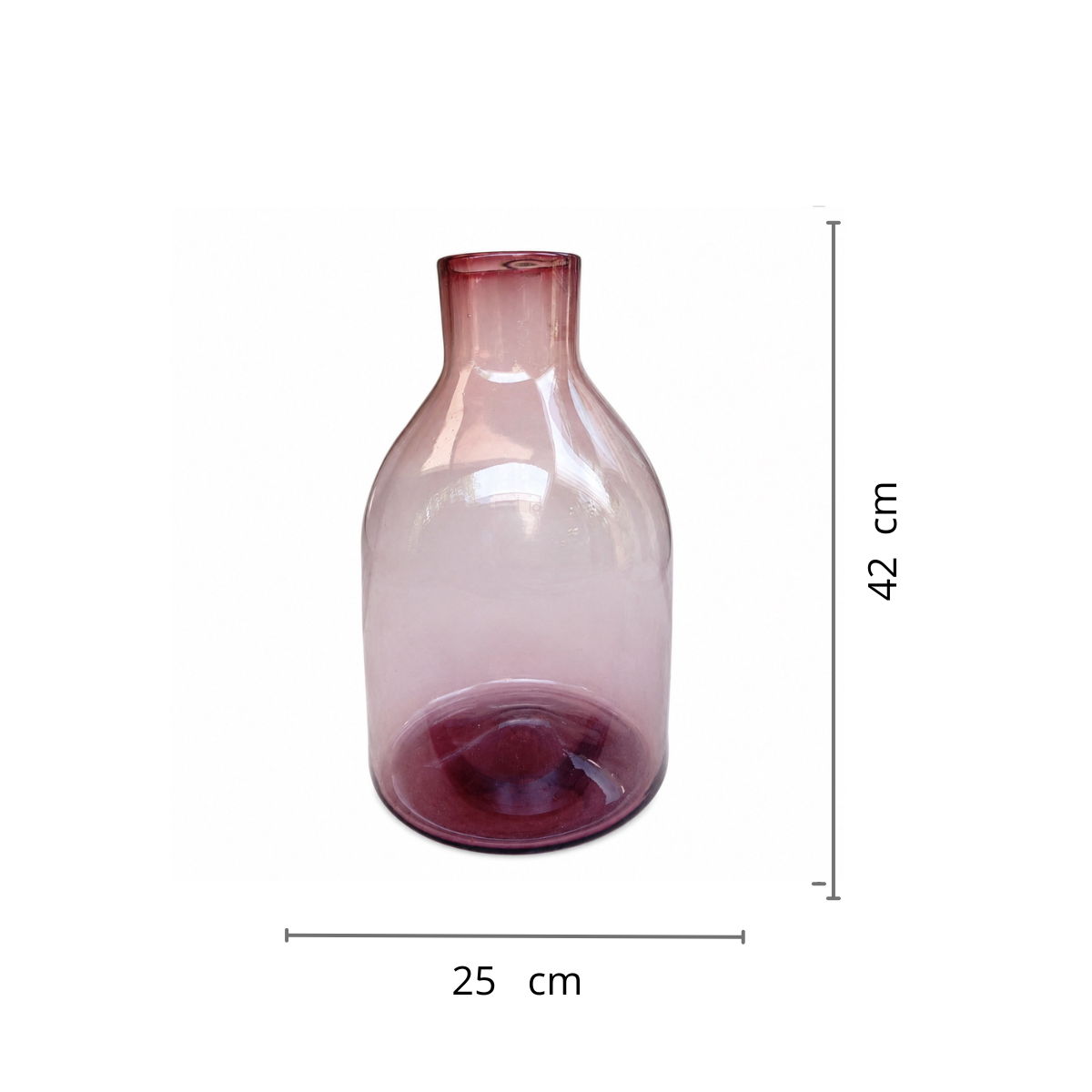 Jarrón de Vidrio Amatista – 42 x 25 cm