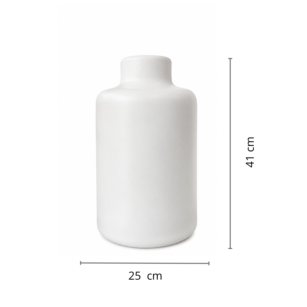 Jarrón Decorativo de Vidrio Blanco Mate 41 x 25 cm