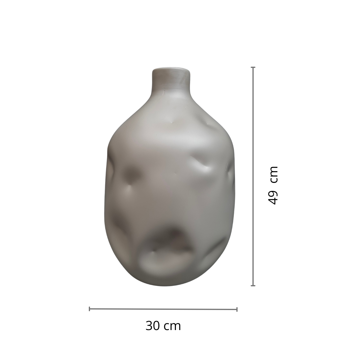 Jarrón de Vidrio Abollado Capuchino Mate 49 x 30 cm